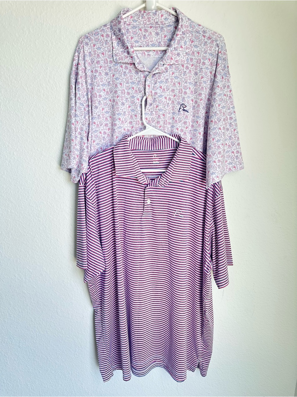 Set of 2 Rhoback Men’s Short Sleeve Performance Polo The Jawn Striped 3XL Golf - Picture 3 of 17